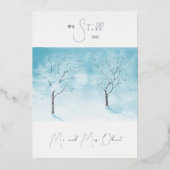 Invitation En Aluminium Fraîcheur d'hiver Vow Renouvellement 25 ans Argent (Recto)