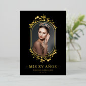 Invitation En Aluminium Frame ovale botanique fantaisiste espagnol Quincea (Debout devant)