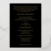 Invitation En Aluminium Frame ovale botanique fantaisiste espagnol Quincea (Verso)