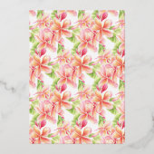 Invitation En Aluminium Frangipani aquarelle nuptiale fleurie (Verso)