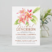 Invitation En Aluminium Frangipani aquarelle nuptiale fleurie (Debout devant)