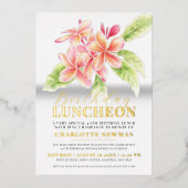 Invitation En Aluminium Frangipani fête florale déjeuner 40e anniversaire (Recto)