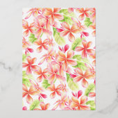 Invitation En Aluminium Frangipani fête florale déjeuner 40e anniversaire (Verso)