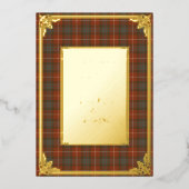 Invitation En Aluminium Fraser Rouge Altéré Tartan Or (Recto)