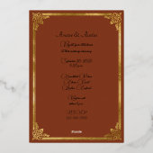 Invitation En Aluminium Fraser Rouge Altéré Tartan Or (Verso)