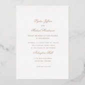 Invitation En Aluminium French Rococo Gold Foil Rose Monogram Wedding (Verso)