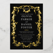 Invitation En Aluminium French Victorian Wedding Gold  (Recto)