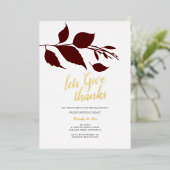 Invitation En Aluminium Friendsgiving Fall Burgundy and White (Debout devant)