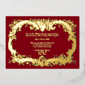 Invitation En Aluminium Frontière florale baroque Rococo (Recto)