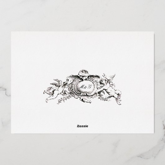 Invitation En Aluminium Frontière florale baroque Rococo (Verso)