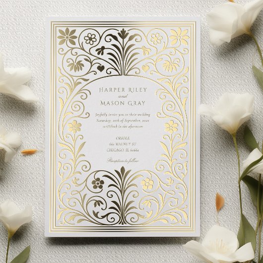 Invitation En Aluminium Frontière Rococo