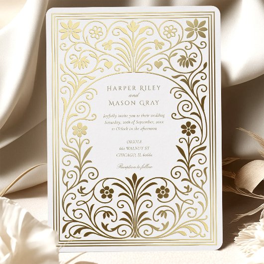 Invitation En Aluminium Frontière Rococo