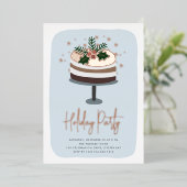 Invitation En Aluminium Frosted Holly | Fête de vacances (Debout devant)