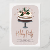Invitation En Aluminium Frosted Holly | Fête de vacances (Recto)