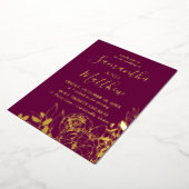Invitation En Aluminium Fuchsia & Gold Peony Mariage Floral moderne (Rotation)