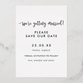 Invitation En Aluminium Fun Enfin mariage photo Enregistrer la date Or (Verso)