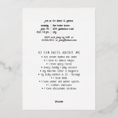 Invitation En Aluminium Fun Facts Photo Bold Script Class 2023 Graduation (Verso)