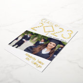 Invitation En Aluminium Fun Facts Photo Bold Script Class 2023 Graduation (Rotation)