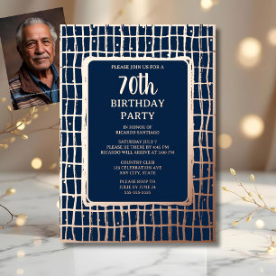 Invitation En Aluminium Fun Marine Champagne 70e fête d'anniversaire perso
