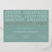 Invitation En Aluminium Fun Mint Green Bachelorte Party (Recto)