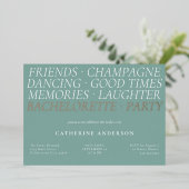 Invitation En Aluminium Fun Mint Green Bachelorte Party (Debout devant)