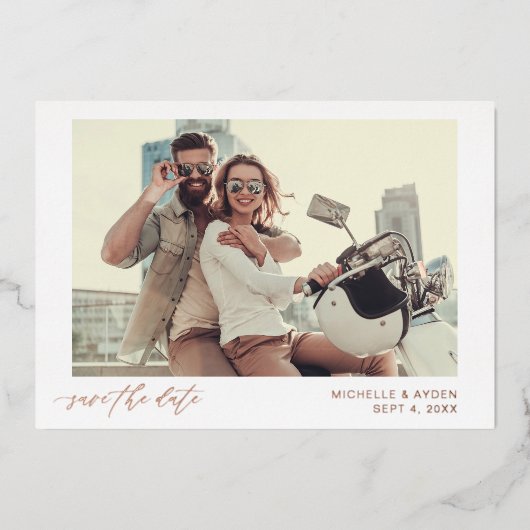 Invitation En Aluminium Fun Mod Instant Photo Enregistrer la date (Recto)