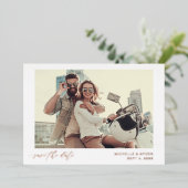 Invitation En Aluminium Fun Mod Instant Photo Enregistrer la date (Debout devant)