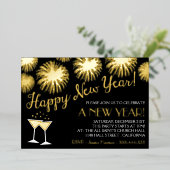 Invitation En Aluminium Fun & Trendy New Year's Eve Party Real (Debout devant)