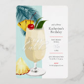 Invitation En Aluminium Fun Tropical Pina Colada Cocktail Anniversaire Fêt (Recto)