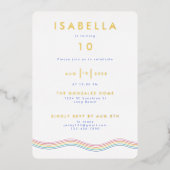 Invitation En Aluminium Fun Vibrant Retro Fleur Anniversaire (Recto)