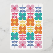 Invitation En Aluminium Fun Vibrant Retro Fleur Anniversaire (Verso)