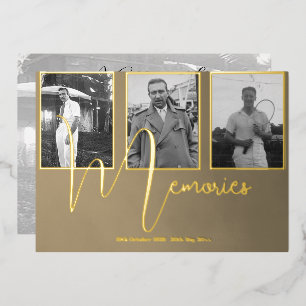 Invitation En Aluminium Funérailles Mémorial moderne 4 Photo