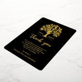 Invitation En Aluminium Funéraire Arbre De La Vie Noir Et Or (Rotation)