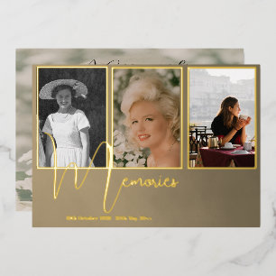 Invitation En Aluminium Funéraire Mémorial Élégant Moderne 4 Photo