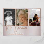 Invitation En Aluminium Funéraire Mémorial Élégant Pastel Moderne 4 Photo (Recto)