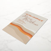 Invitation En Aluminium Funky Retro Orange Peach et Gold Desert Mariage (Rotation)