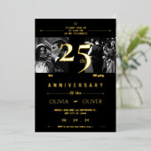 Invitation En Aluminium Funny 25ème anniversaire de Mariage alors et maint (Debout devant)