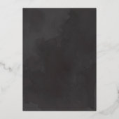 Invitation En Aluminium fusain noir aquarelle or mariage (Verso)