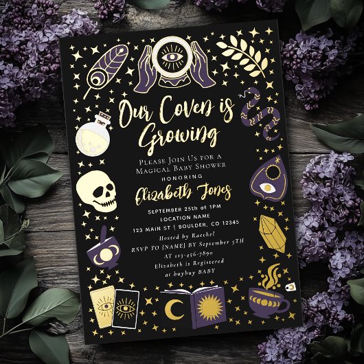 Invitation En Aluminium Futura diseuse de bonne aventure Baby Shower sorci