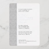 Invitation En Aluminium GALA BALL moderne élégant événement noir argent (Recto)