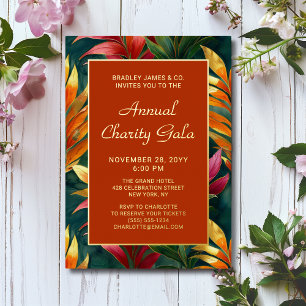 Invitation En Aluminium Gala de charité florale botanique moderne