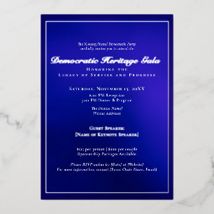 Invitation En Aluminium Gala du patrimoine démocratique 2025 collecte de f