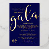 Invitation En Aluminium Gala Event Charity Fundraiser Elegant Blue Gold (Recto)