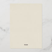 Invitation En Aluminium GALA FUNDRAISER logo moderne calligraphie or noir (Verso)