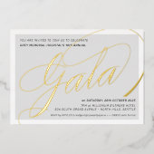 Invitation En Aluminium GALA FUNDRAISING élégant calligraphie gris pâle (Recto)