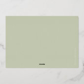 Invitation En Aluminium GALA FUNDRAISING élégant calligraphie vert sauge (Verso)