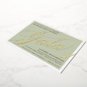 Invitation En Aluminium GALA FUNDRAISING élégant calligraphie vert sauge (Rotation)