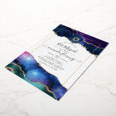 Invitation En Aluminium Galaxy Agate Bat mitzvah (Rotation)