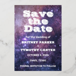 Invitation En Aluminium Galaxy élégant Constellation Code QR céleste