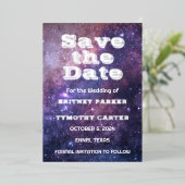 Invitation En Aluminium Galaxy élégant Constellation Code QR céleste (Debout devant)